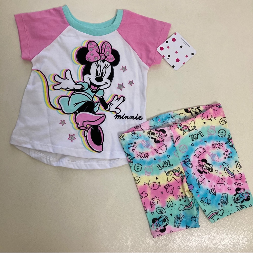 Disney Minnie Mouse Rainbow Shorts set